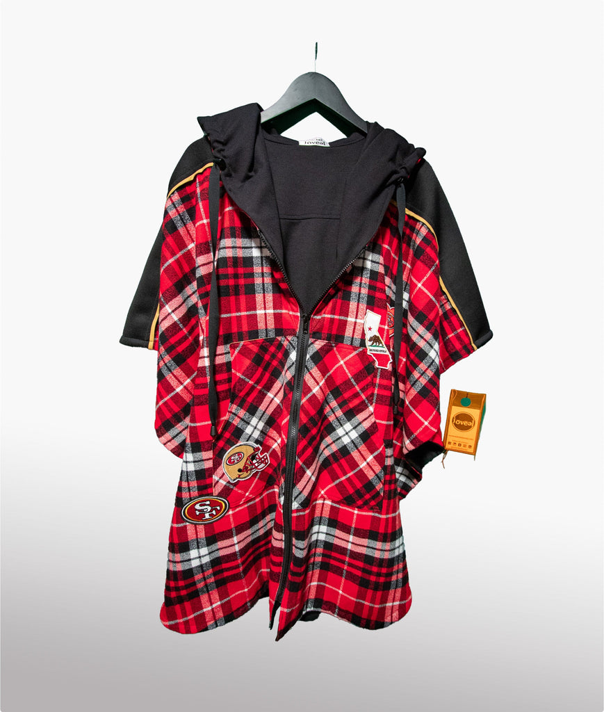 Mitchel Jovial Poncho Red Plaid Poncho