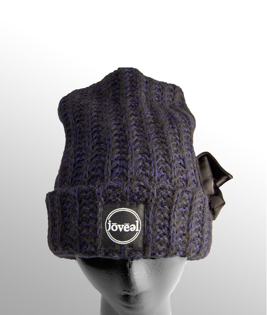 mitchel jovial hat Chunky knit utility navy beanie hat