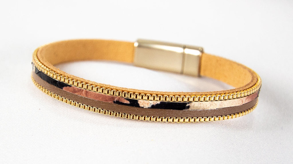 mitchel jovial Black/brown Magnetic Leather bracelet