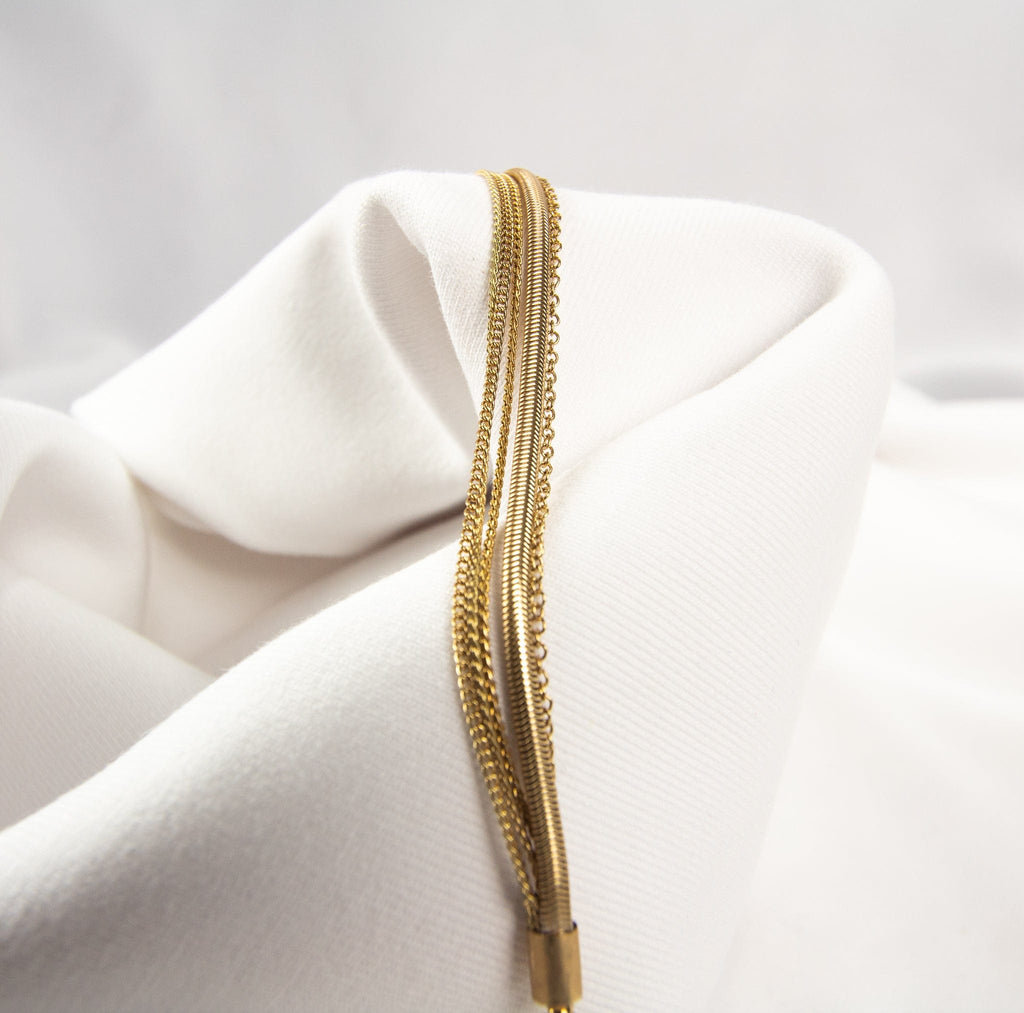 mitchel jovial Gold Multi Chain Bracelet